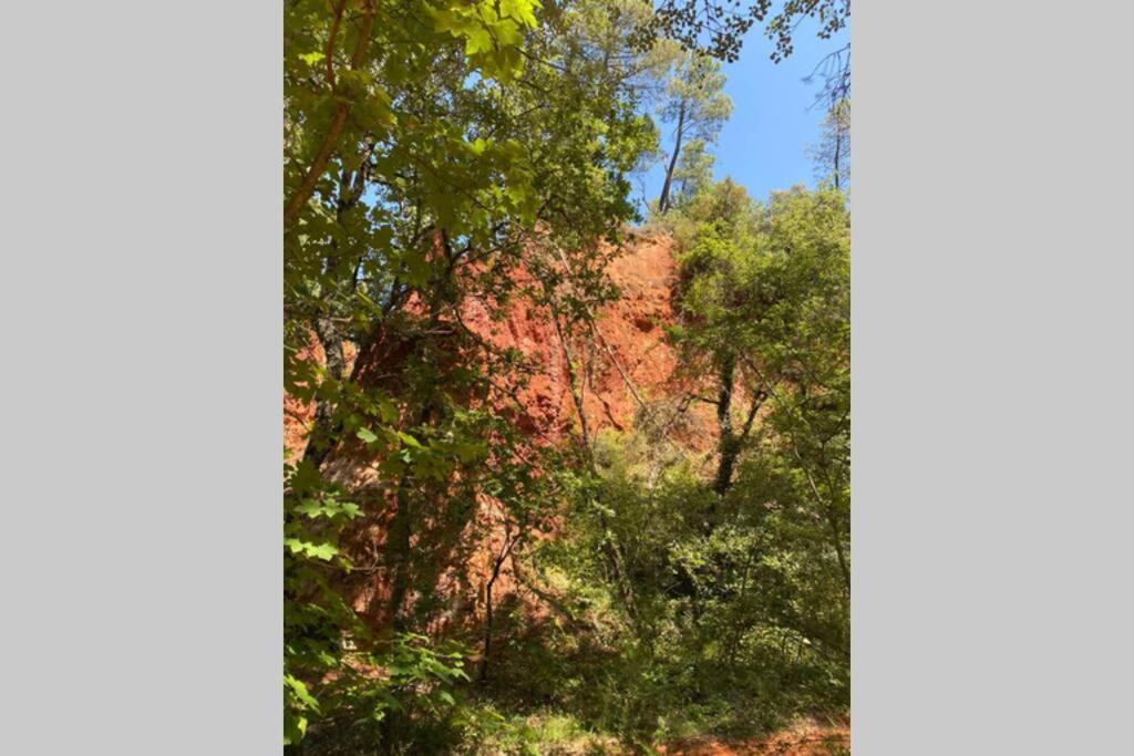 superbe appartement en résidence avec piscine dans le Luberon au pied du colorado provencal Rustrel Esterno foto